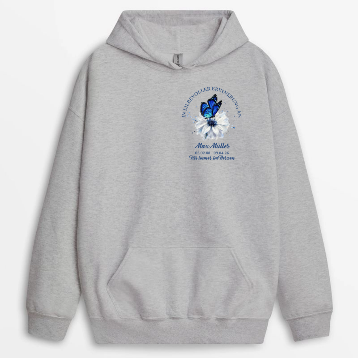 SchmetterlingInLiebevollerErinnerung_PersonalisiertesGeschenkT ShirtFurMama_Papa_Oma_Opa_Familie_4