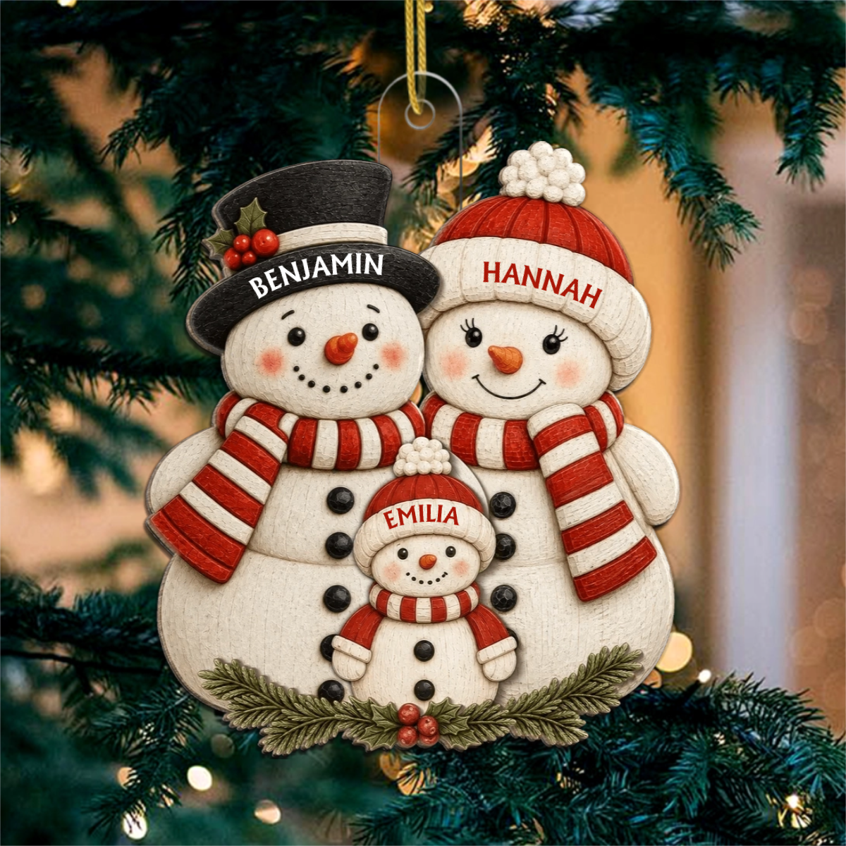 Schneemannfamilie PersonalisiertesGeschenk_Acryl WeihnachtsanhangerFurGrosseltern4
