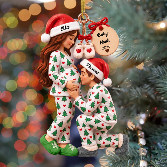 Schwangerschafts Weihnachtsornament_F_r_Paare_ _Personalisiertes_Geschenk_Acryl_Ornament_F_r_Werdende_Eltern_2