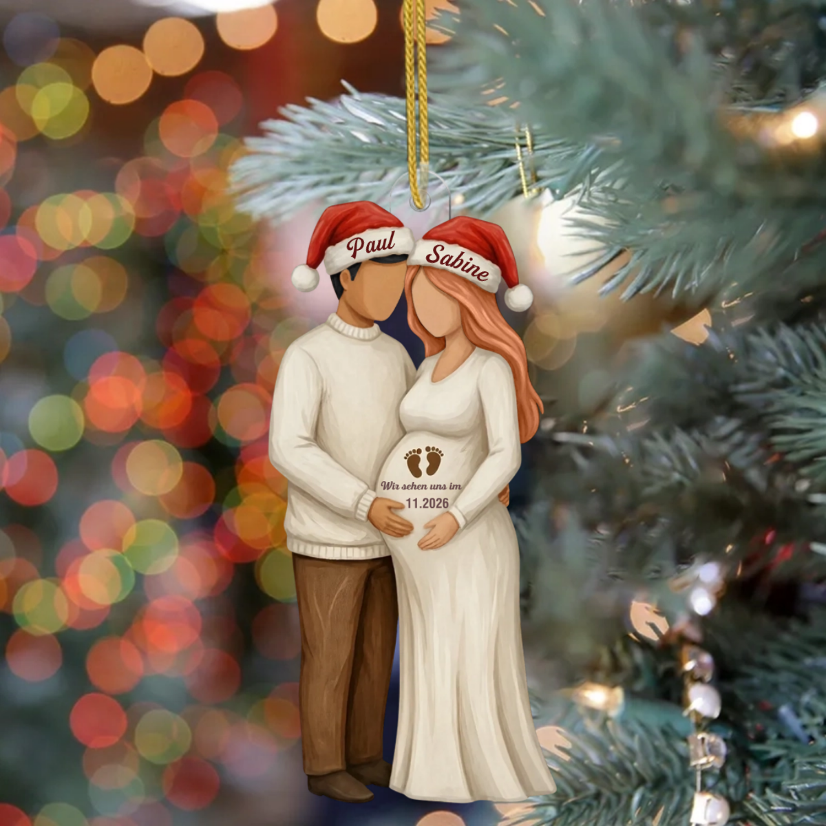Schwangerschaftsverkundung_PersonalisiertesAcryl Ornament2