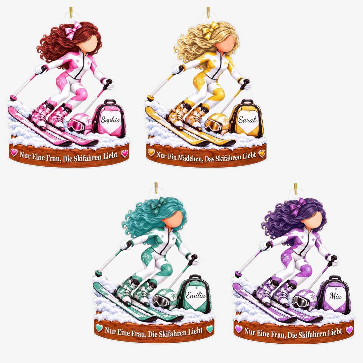 SkiMadchen_PersonalisiertesGeschenk Acryl OrnamentFurSkiLiebhaber2
