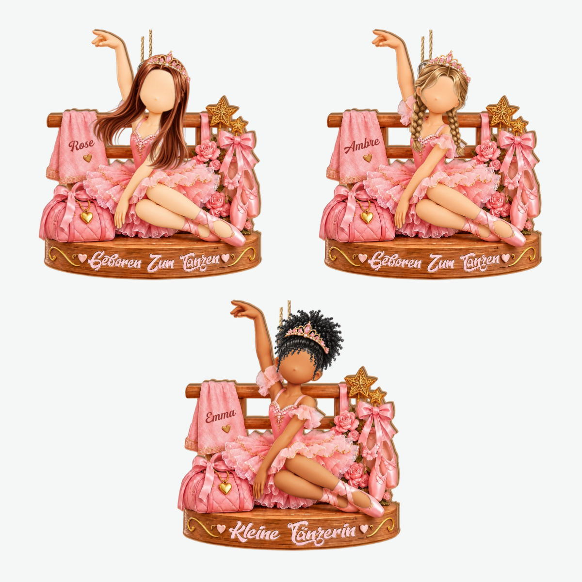 SusseBallerina_PersonalisiertesGeschenk1 Schicht Holz OrnamentFurTanzerinnen_3