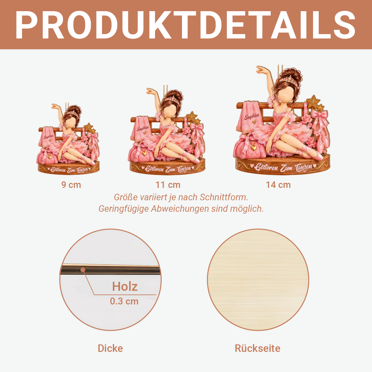 SusseBallerina_PersonalisiertesGeschenk1 Schicht Holz OrnamentFurTanzerinnen_4