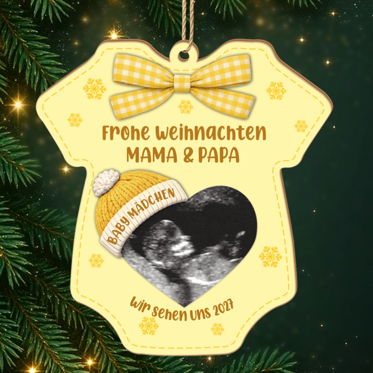 Ultraschall Liebe PersonalisiertesGeschenk_1 Schicht Holz OrnamentFurWerdendeEltern6
