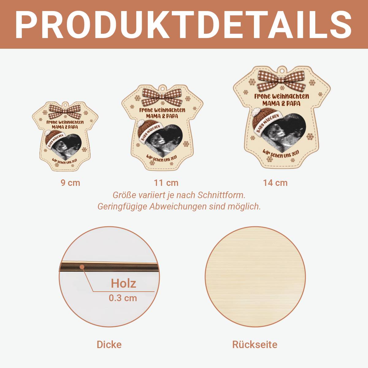 Ultraschall Liebe_ _Personalisiertes_Geschenk_1 Schicht Holz Ornament_F_r_Werdende_Eltern