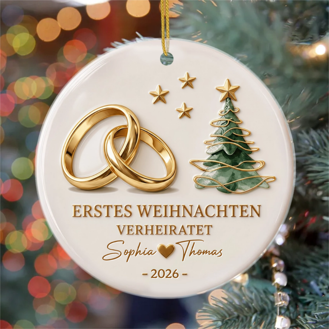 UnserErstesWeihnachten_PersonalisiertesGeschenkAcryl OrnamentFurPaar
