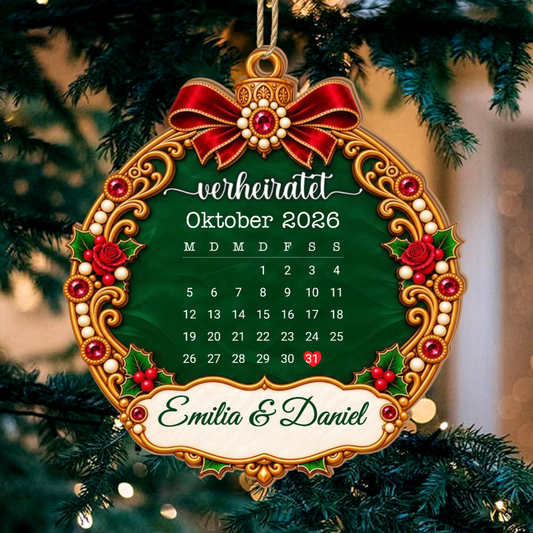 Unser_Hochzeitsdatum_ _Personalisiertes_Geschenk_1 Schicht Holz Ornament_F_r_Verheiratete_Paare_5