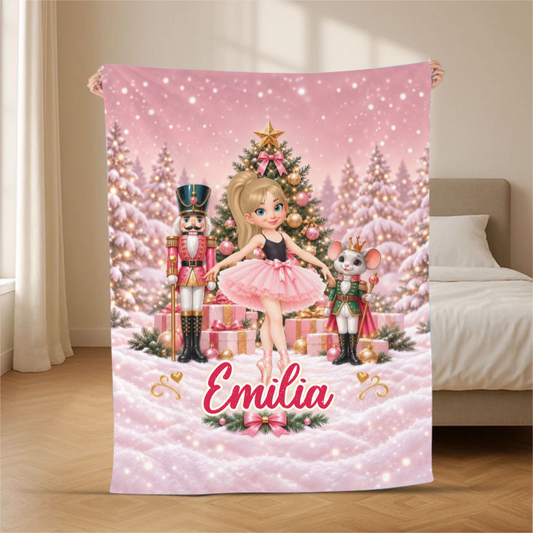 Weihnachtliche_Nussknacker Ballettt_nzerin_ _Personalisiertes_Geschenk_Decke_F_r_Tochter_Enkelin_Nichte5