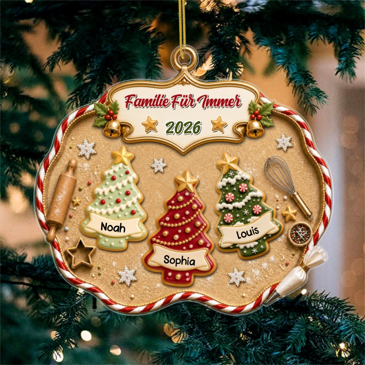 Weihnachtsbaumkuchen Geschwister_ _Personalisiertes_Geschenk_Acryl Ornament_F_r_Familie_5