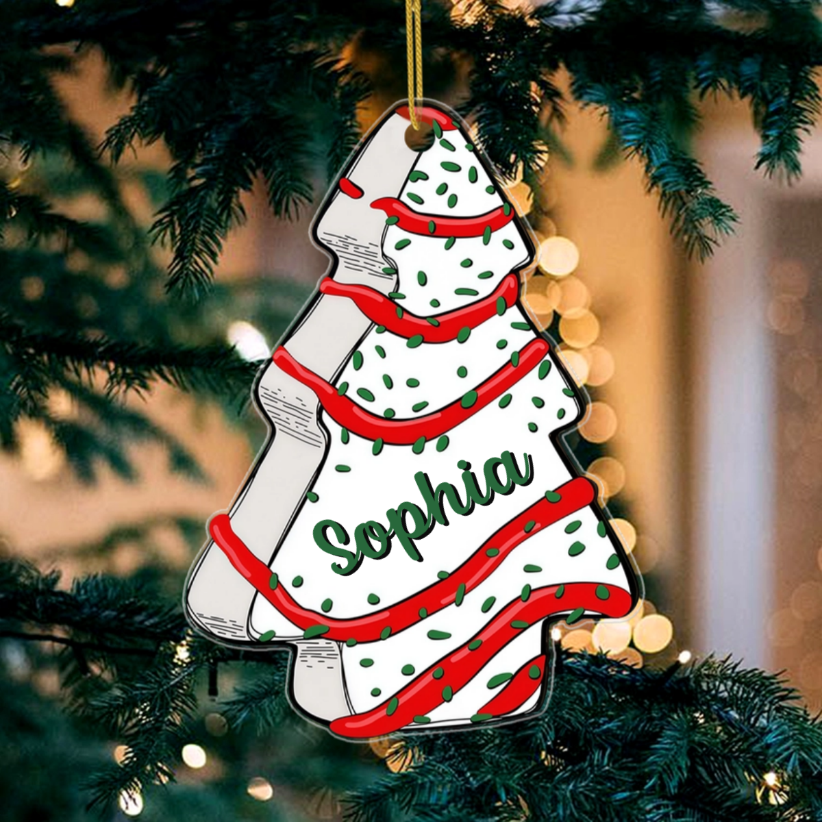 WeihnachtskuchenWunschname_PersonalisiertesGeschenkAcryl OrnamentFurFamilie_2