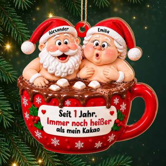 Weihnachtspaar_PersonalisiertesGeschenk 1 Schicht Holz OrnamentFurPaare