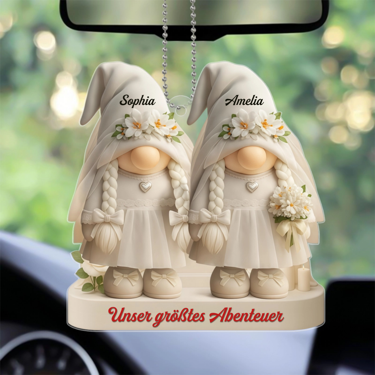 ZeitloseVerbundenheit_BrautpaarMitHerzenUndBlumen_PersonalisiertesGeschenkOrnamentFurPaare_10