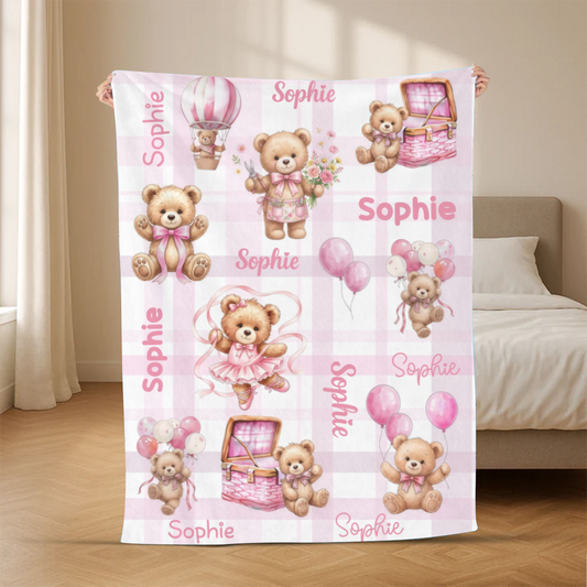 Aquarell Teddyb_r_Personalisiertes_Geschenk_Kuscheldecke_F_r_Kinder