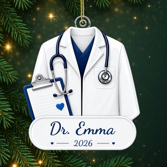 Arzt PersonalisiertesGeschenk_Acryl WeihnachtsanhangerFurArzte4