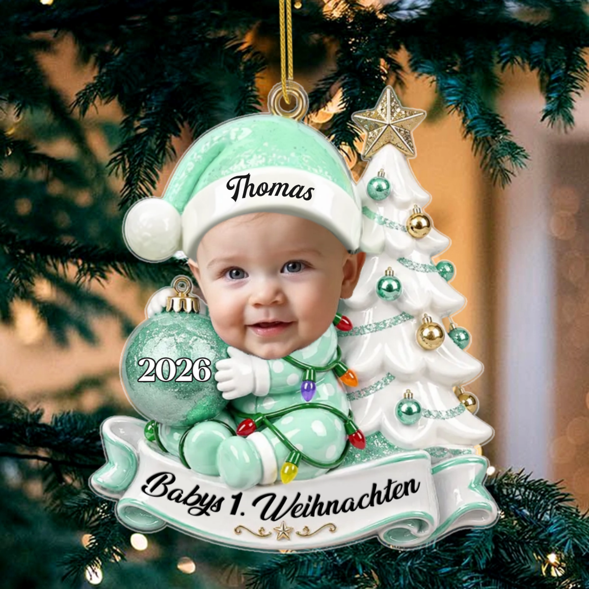 BabyErstesWeihnachtenmitFoto_PersonalisiertesGeschenkAcryl OrnamentFurKinder_2
