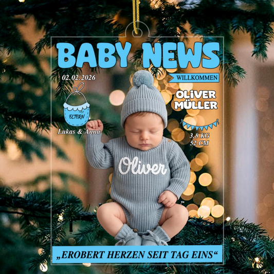 BabyNewsZeitungFoto_PersonalisierteGeschenkeAcrylOrnamentFurDasErsteWeihnachten_Eltern_2