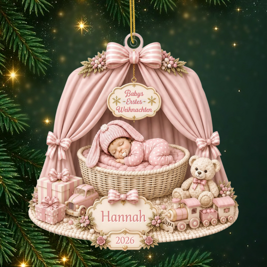 BabysErstesWeihnachten_PersonalisiertesGeschenk Acryl OrnamentFurFrischgebackeneEltern