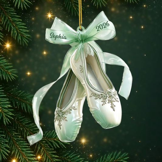 Ballettschuhe_PersonalisiertesGeschenk Acryl OrnamentFurBallettliebhaber