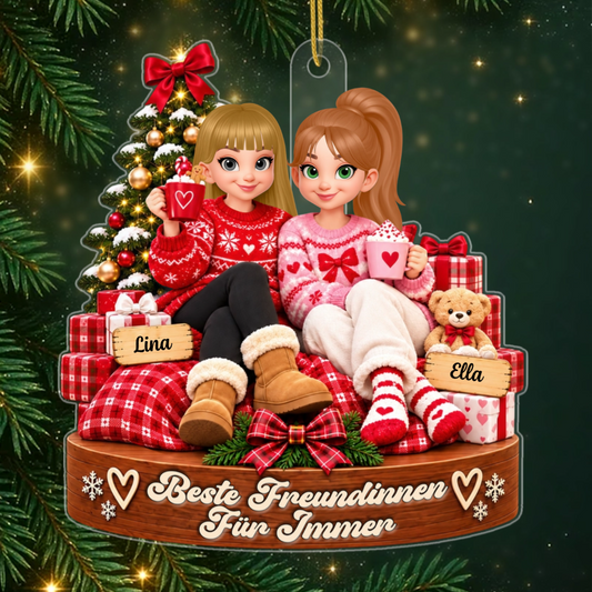BesteFreundinnenFurImmer PersonalisiertesGeschenk_Acryl WeihnachtsanhangerFurBesteFreundinnen4