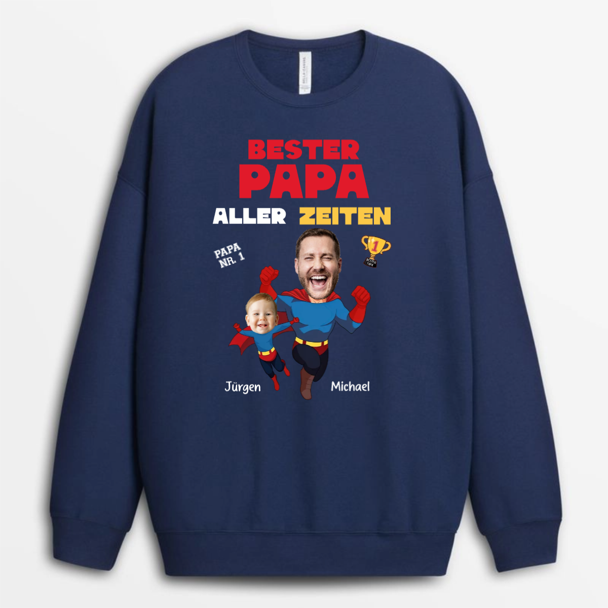 BesterPapaAllerZeitenMitFoto PersonalisiertesGeschenkT ShirtFurPapa_3