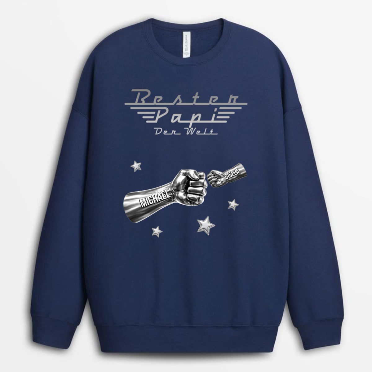 BesterPapaDerWelt FaustgrussAusMetall PersonalisiertesGeschenkT ShirtFurPapa_3