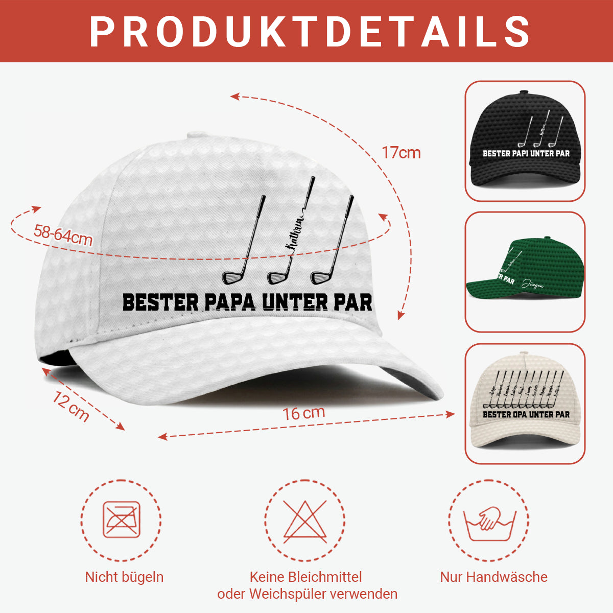 BesterPapaUnterPar Vatertagsgeschenk PersonalisiertesGeschenkCapFurPapa_2