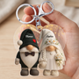 BrautpaarmitBlumen_PersonalisierteGeschenkideeAcryl SchlusselanhangerfurParchen