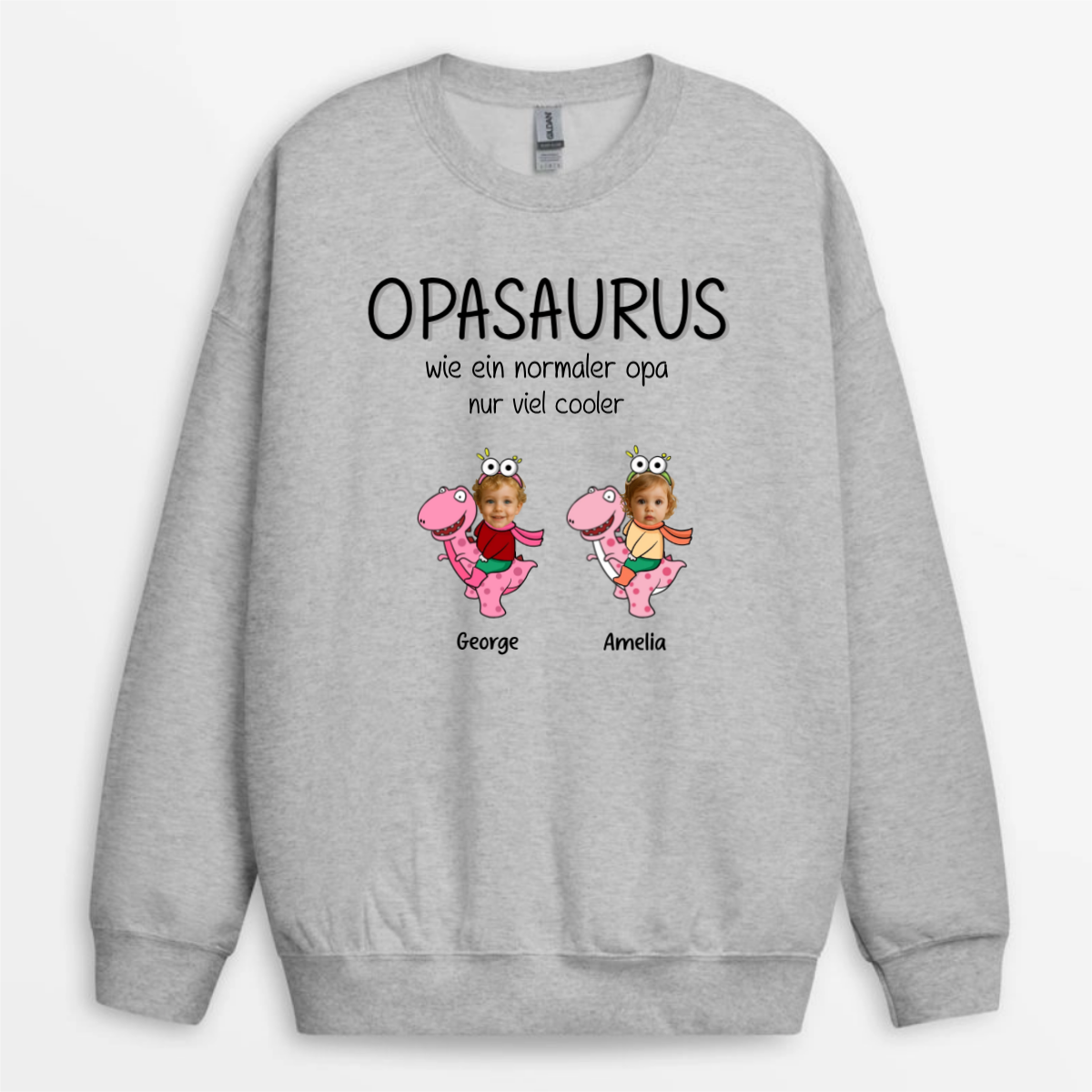 Daddysaurus_Grandpasaurus_Mit_Kinderfotos_Und_Namen_Personalisiertes_Geschenk_T Shirt_Fur_Papa_Und_Opa_3_eca42d97 0708 475e b55a c1042d576e9a