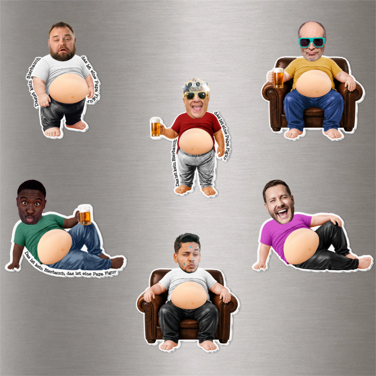 DasIstKeinBierbauch_DasIstEinePapaFigur LustigesVatertagsgeschenk PersonalisiertesGeschenkFurPapaKuhlschrankmagnetMitFoto_1