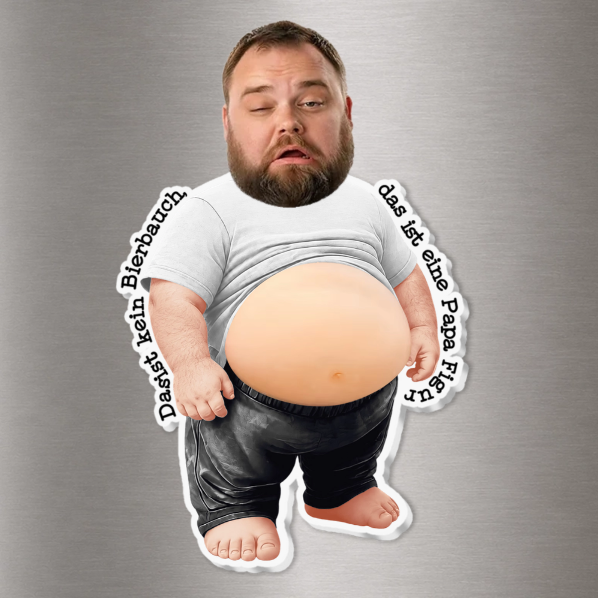DasIstKeinBierbauch_DasIstEinePapaFigur LustigesVatertagsgeschenk PersonalisiertesGeschenkFurPapaKuhlschrankmagnetMitFoto_2