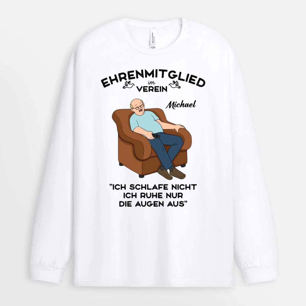 EhrenmitgliedImVerein_IchSchlafeNicht_IchRuheNurDieAugenAus_ LustigesVatertagsgeschenk PersonalisiertesGeschenkT ShirtFurOpa_Papa_1