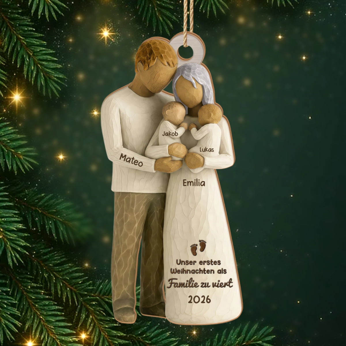 ErstesWeihnachtenAlsFamilie PersonalisiertesGeschenk_1 Schicht Holz OrnamentFurFamilien5