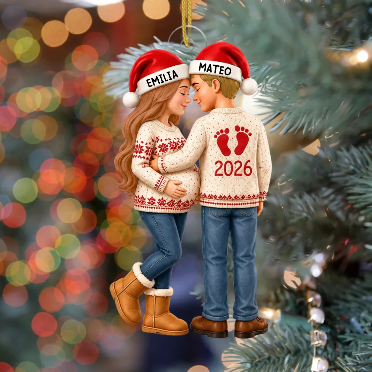 ErstesWeihnachtenMitBaby PersonalisiertesGeschenk_Acryl WeihnachtsanhangerFurWerdendeEltern5