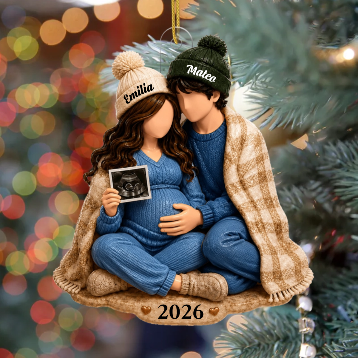 ErstesWeihnachtsfest PersonalisiertesGeschenk_Acryl WeihnachtsanhangerFurWerdendeEltern5