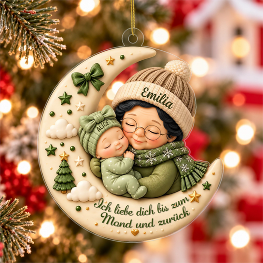 Erstes_Weihnachten_Als_Oma_Ich_Liebe_Dich_Bis_Zum_Mond_Und_Zur_ck_ _Personalisiertes_Geschenk_Acryl Weihnachtsanh_nger_F_r_Oma1