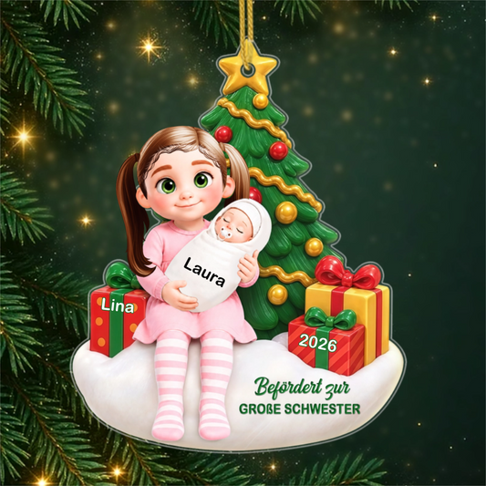 Erstes_Weihnachten_Mit_Baby_ _Personalisiertes_Geschenk_Acryl Ornament_F_r_Gro_e_Geschwister1