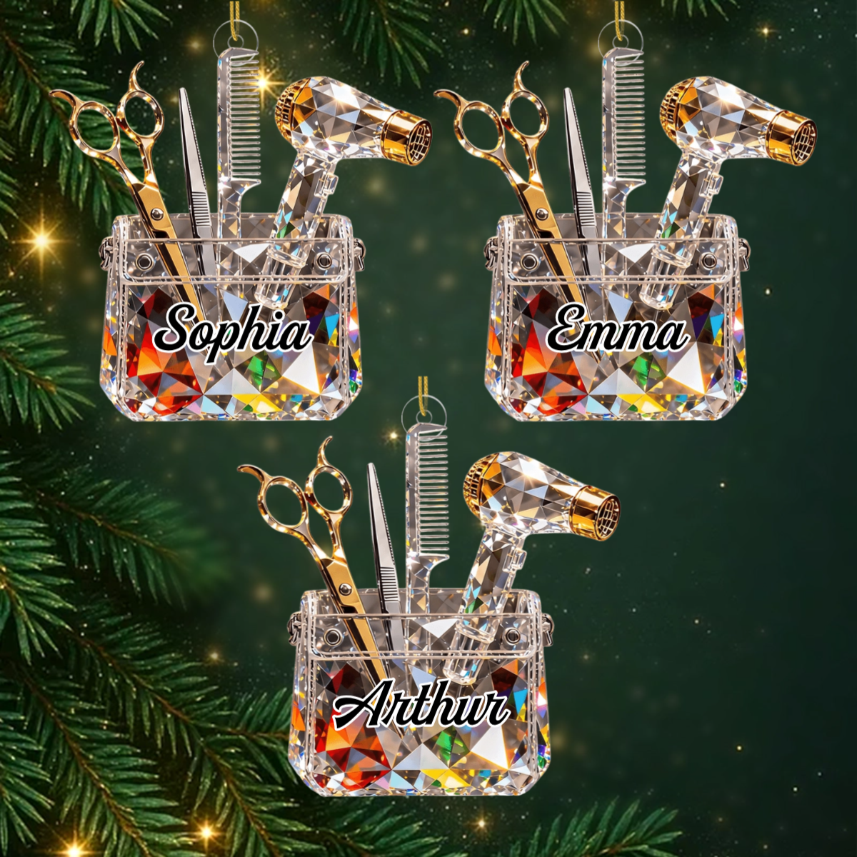 Friseur_Faux Kristallt_schchen_ _Personalisiertes_Geschenk_Acryl Ornament_F_r_Kosmetikerinnen_Und_Friseure_1