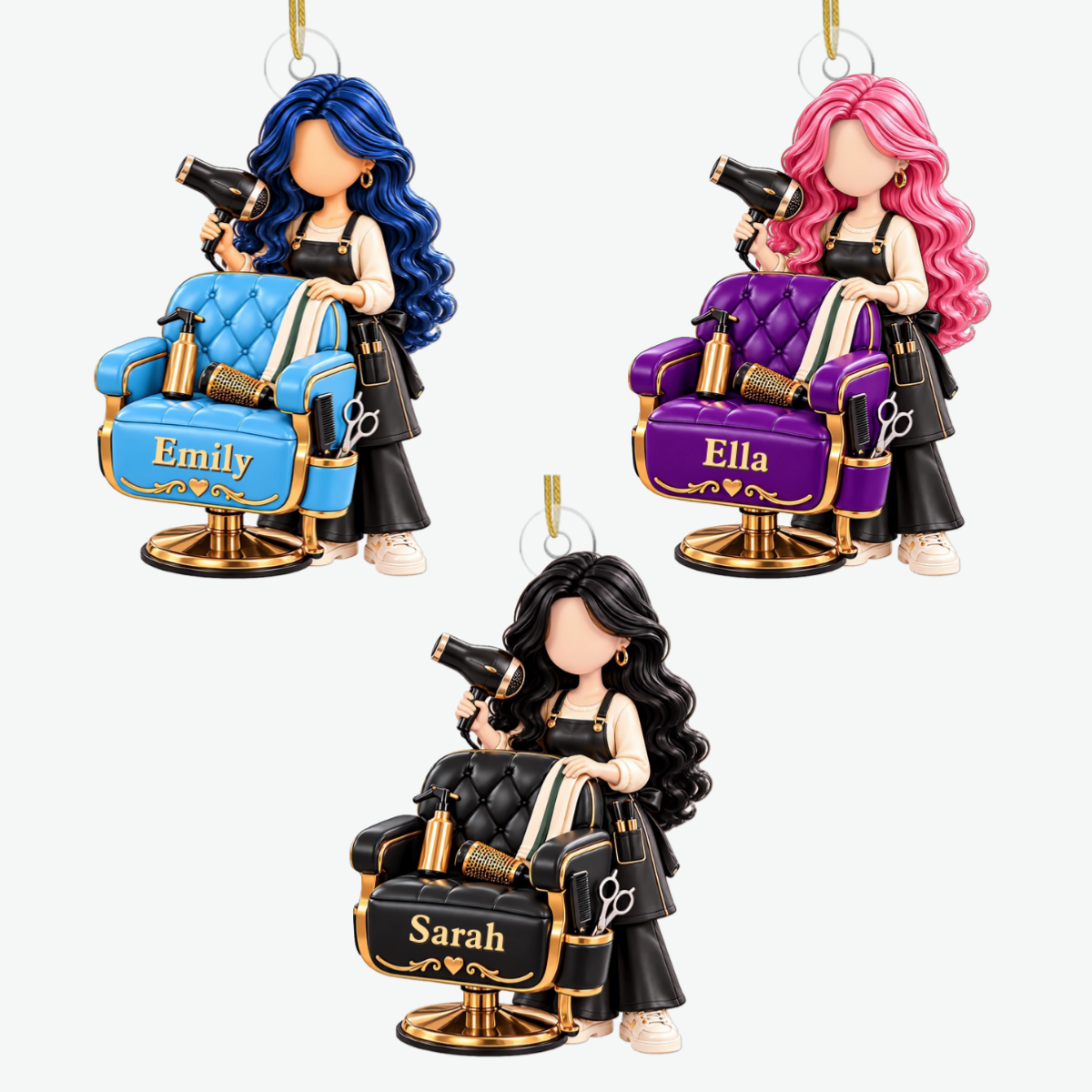 FriseurinMitWunschnameSalonStudio_PersonalisiertesGeschenkAcryl OrnamentFurSie_3