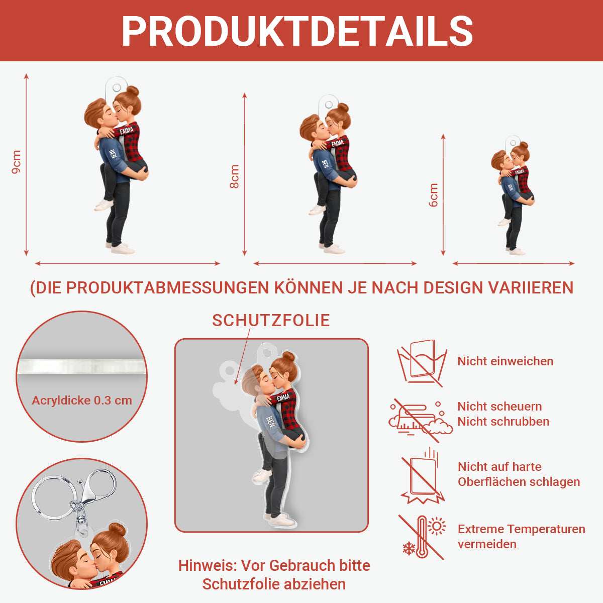 FurImmerZusammen_EgalWohinDerWegUnsFuhrt PersonalisierterAcryl SchlusselanhangerGeschenkFurPaare_1