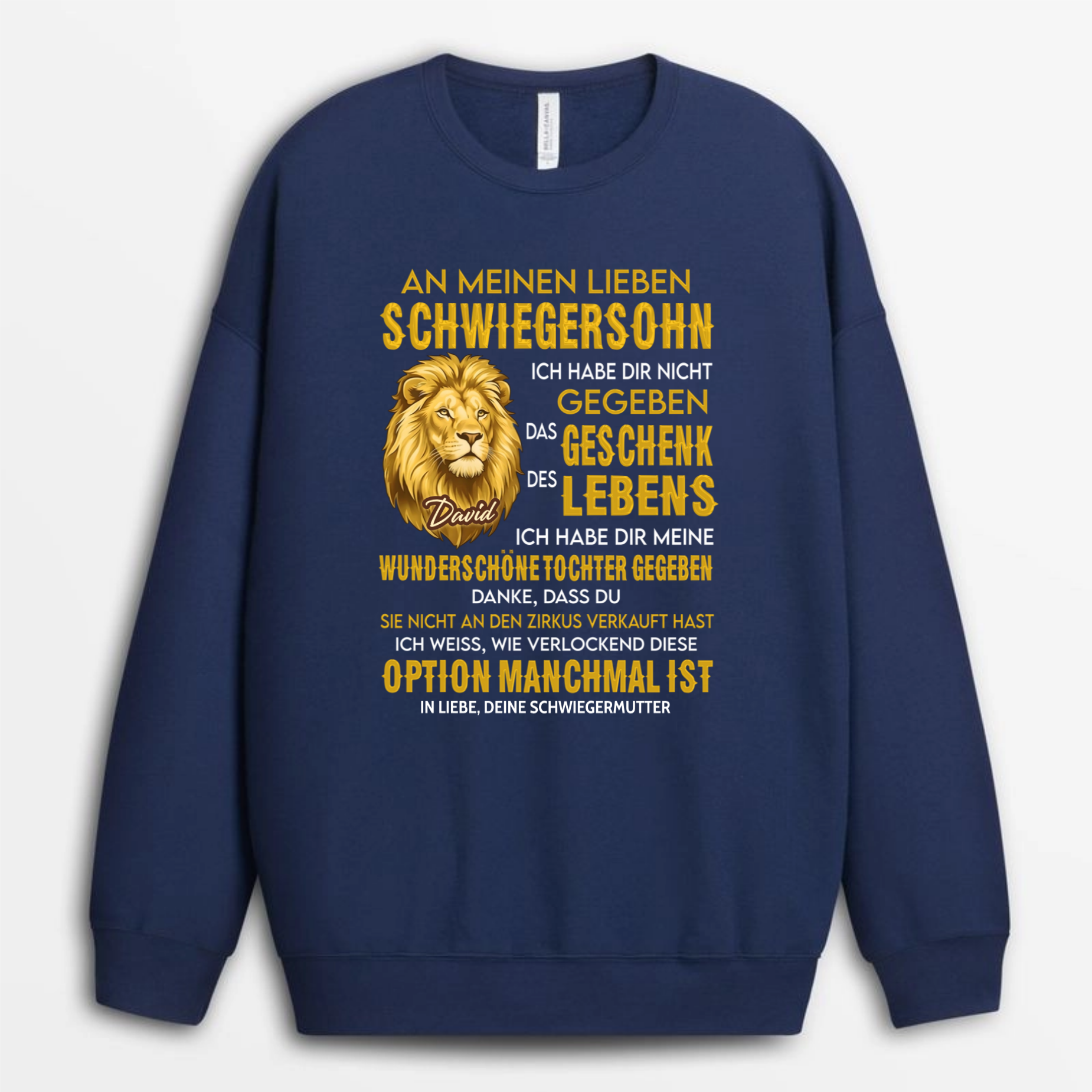 FurMeinenLiebenSchwiegersohnLowe_PersonalisiertesGeschenkT ShirtFurSchwiegersohn_2_a8bbd6eb 8de1 4b4f b47b 4e52cce3d88d