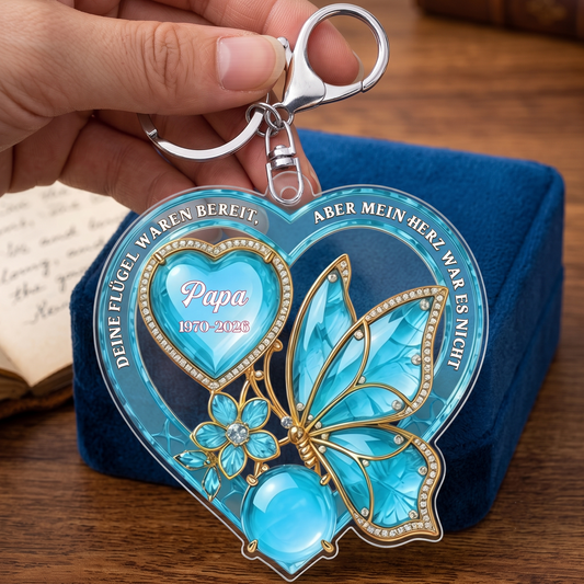 Gedenk SchmetterlingHerz_PersonalisierteGeschenkideeAcryl SchlusselanhangerfurFamilie_2