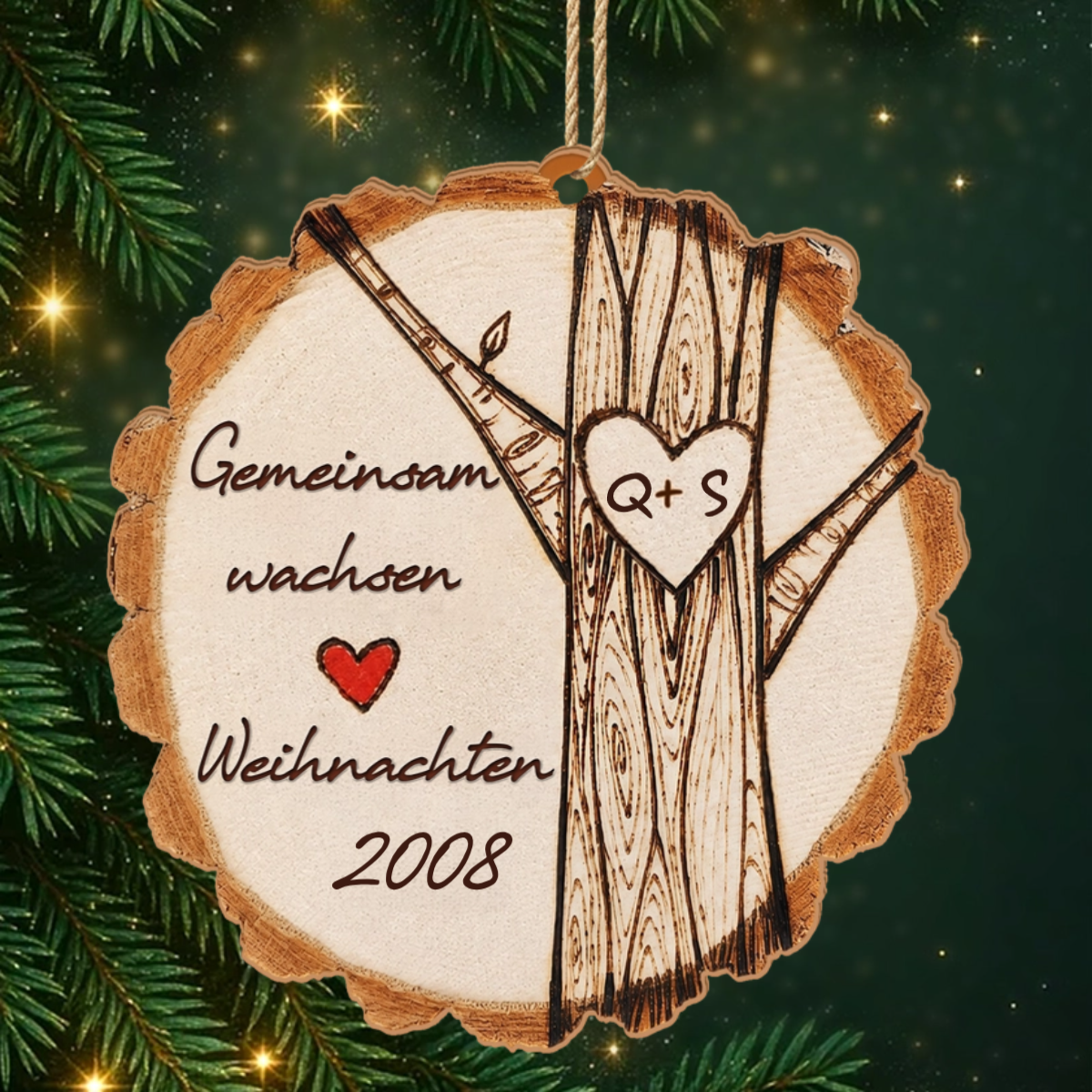 Gemeinsam_Wachsen_Personalisiertes_Geschenk_ _1 Schicht Holz Ornament_Fur_Paare_2