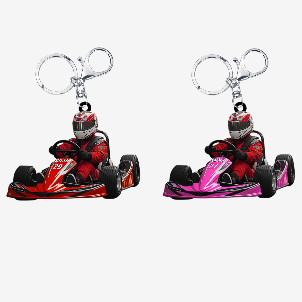 Go Kart Rennen_PersonalisiertesGeschenk SchlusselanhangerAusAcrylFurRennsportfans1