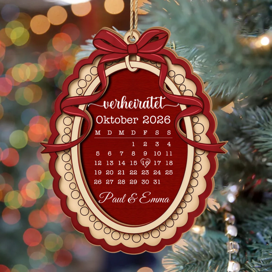 Hochzeitskalender PersonalisiertesGeschenk_2 Schicht Holz OrnamentFurPaare4