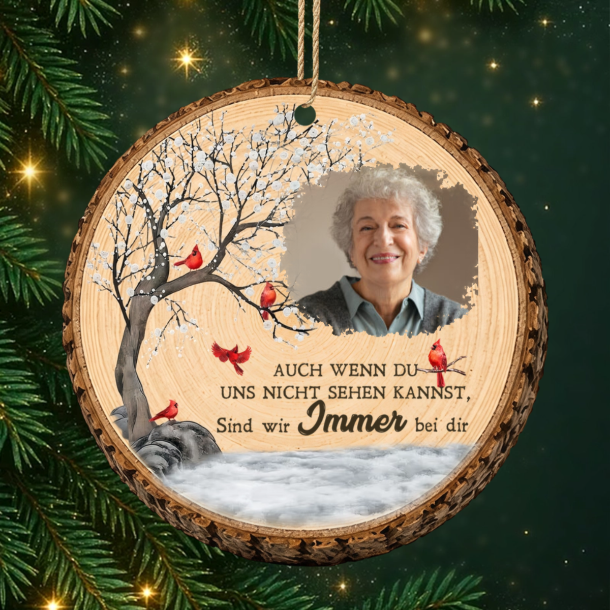 IchBinImmerBeiDir_PersonalisiertesGeschenk 1 Schicht Holz OrnamentFurErinnerung
