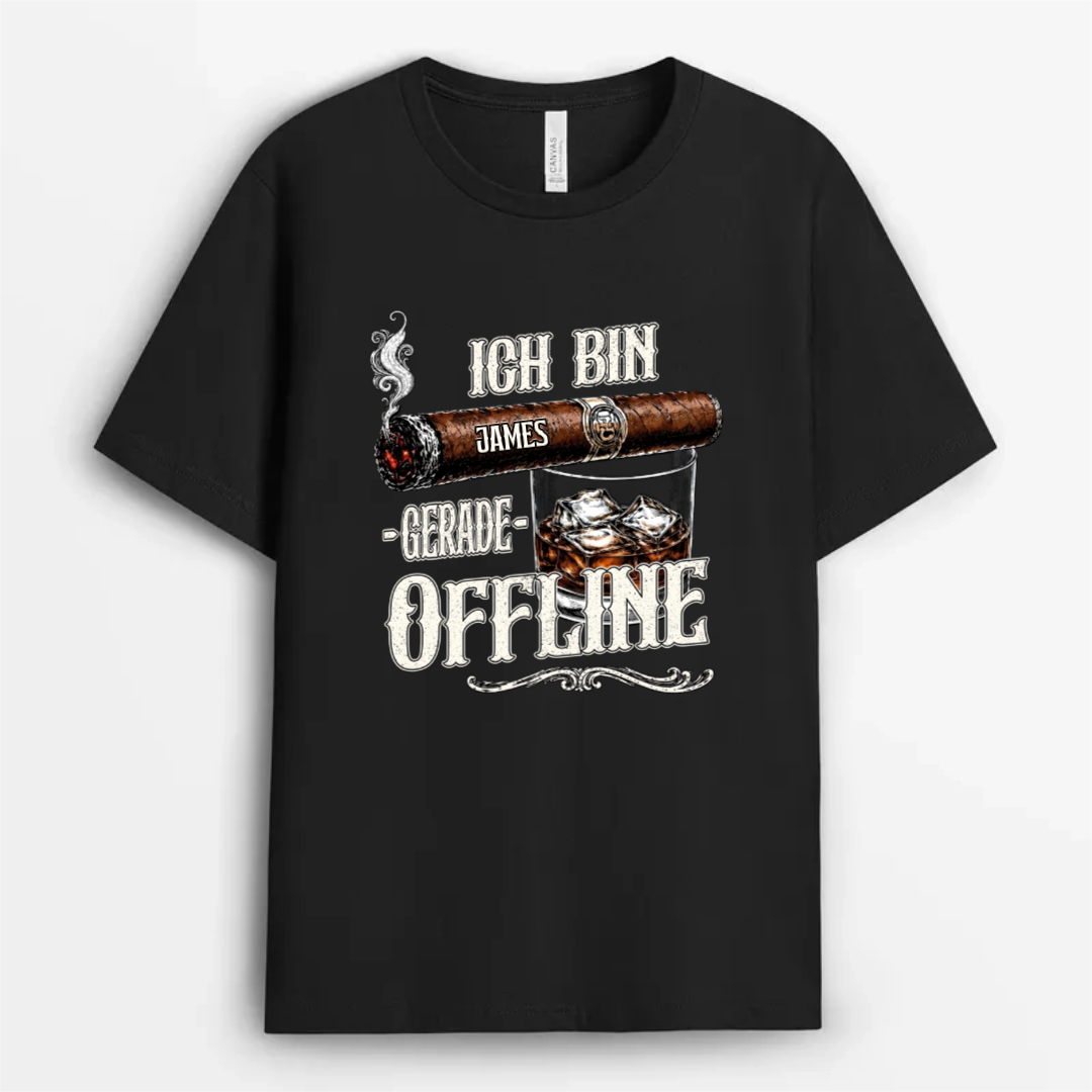 Ich_Bin_Gerade_Offline_Personalisiertes_Geschenk_T Shirt_Fur_Papa_Opa_Zigarrenliebhaber_1