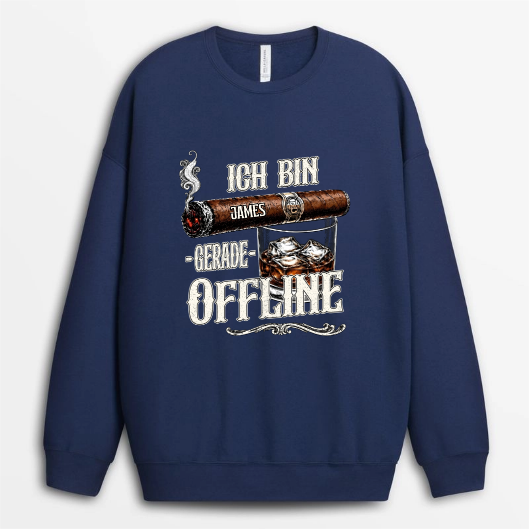 Ich_Bin_Gerade_Offline_Personalisiertes_Geschenk_T Shirt_Fur_Papa_Opa_Zigarrenliebhaber_2