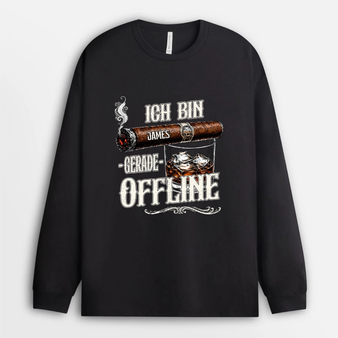 Ich_Bin_Gerade_Offline_Personalisiertes_Geschenk_T Shirt_Fur_Papa_Opa_Zigarrenliebhaber_3