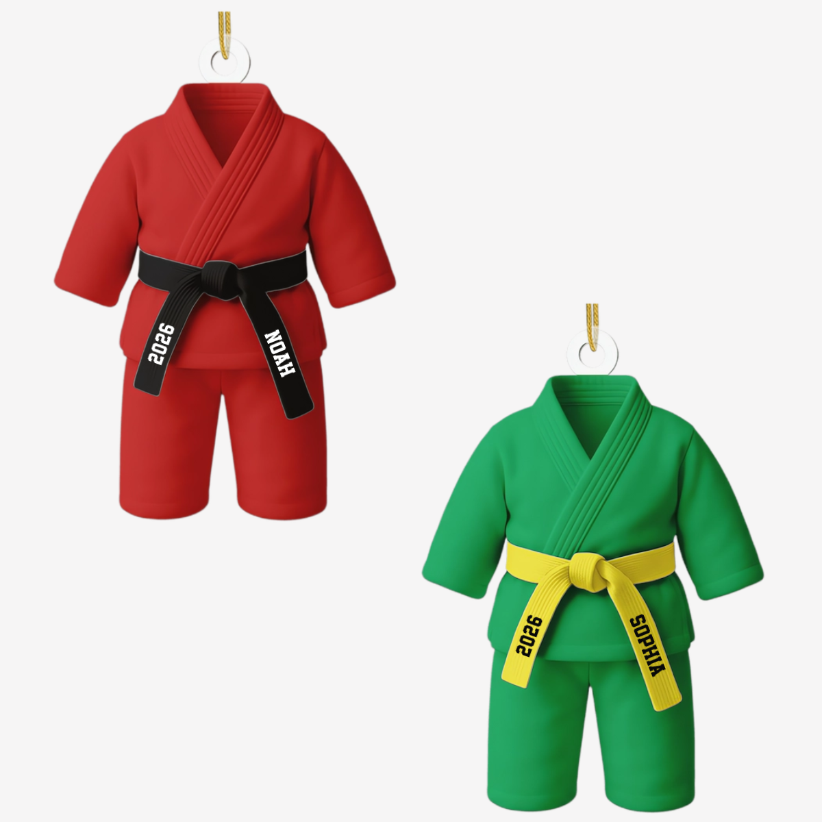 KleinerKarateka_PersonalisiertesGeschenk Acryl OrnamentFurKarate Liebhaber1