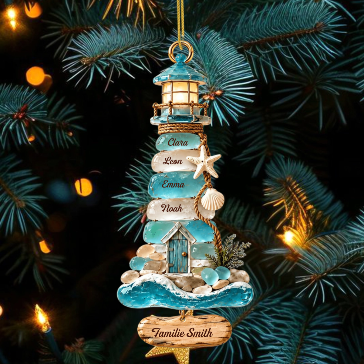 Kustenleuchtturm_PersonalisiertesGeschenk Acryl OrnamentFurFamilien_DieDenStrandLieben3